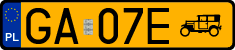 License plates of Poland, Oldtimers