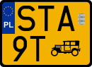 License plates of Poland, Oldtimers