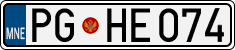 License plate of Montenegro, Cars