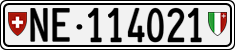 License plate of Switzerland, Cars