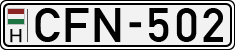 license plates of Hungary, Cars (1990)