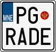 License plate of Montenegro, Vanity Plates