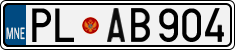 License plate of Montenegro, Cars