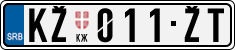 License plate of Serbia, Cars