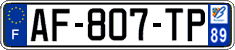 French license plate, SIV (ordinary)