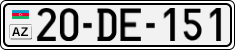 License plate of Azerbaijan, Cars