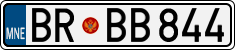 License plate of Montenegro, Cars