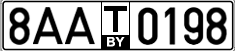 License plate Belarus, Transit plates (2004)