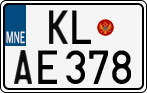 License plate of Montenegro, Cars
