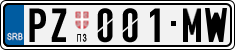License plate of Serbia, Cars