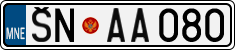 License plate of Montenegro, Cars
