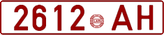 License plate Belarus, Cars (1992)
