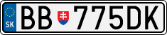 License plate of Slovakia, Cars