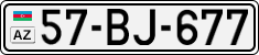 License plate of Azerbaijan, Cars