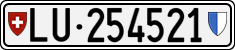 License plate of Switzerland, Cars