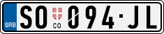 License plate of Serbia, Cars