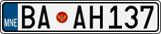 License plate of Montenegro, Cars