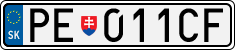 License plate of Slovakia, Cars