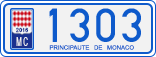 License plate of Monaco, Cars