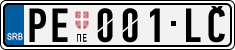 License plate of Serbia, Cars