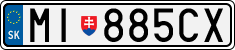 License plate of Slovakia, Cars