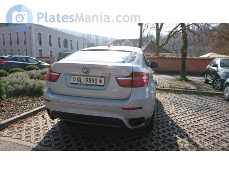 GL 9890, BMW X6 (Glarus) License plate of Switzerland