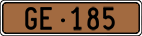 License plate of Switzerland, Except vehicles and snowmobiles (brown)