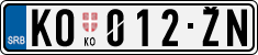 License plate of Serbia, Cars