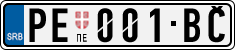 License plate of Serbia, Cars