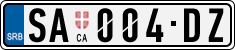 License plate of Serbia, Cars