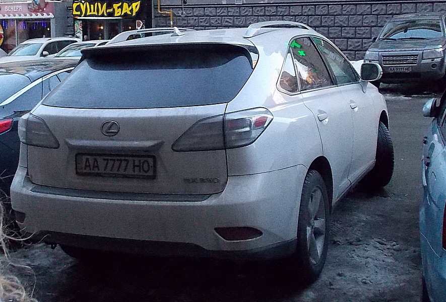 AA 7777 HO, Lexus RX 3rd gen (AL10), 2008–2012