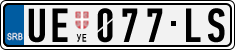 License plate of Serbia, Cars