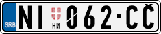 License plate of Serbia, Cars