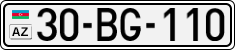 License plate of Azerbaijan, Cars