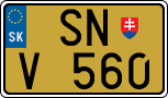 License plate of Slovakia, Export transit plates
