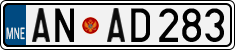 License plate of Montenegro, Cars