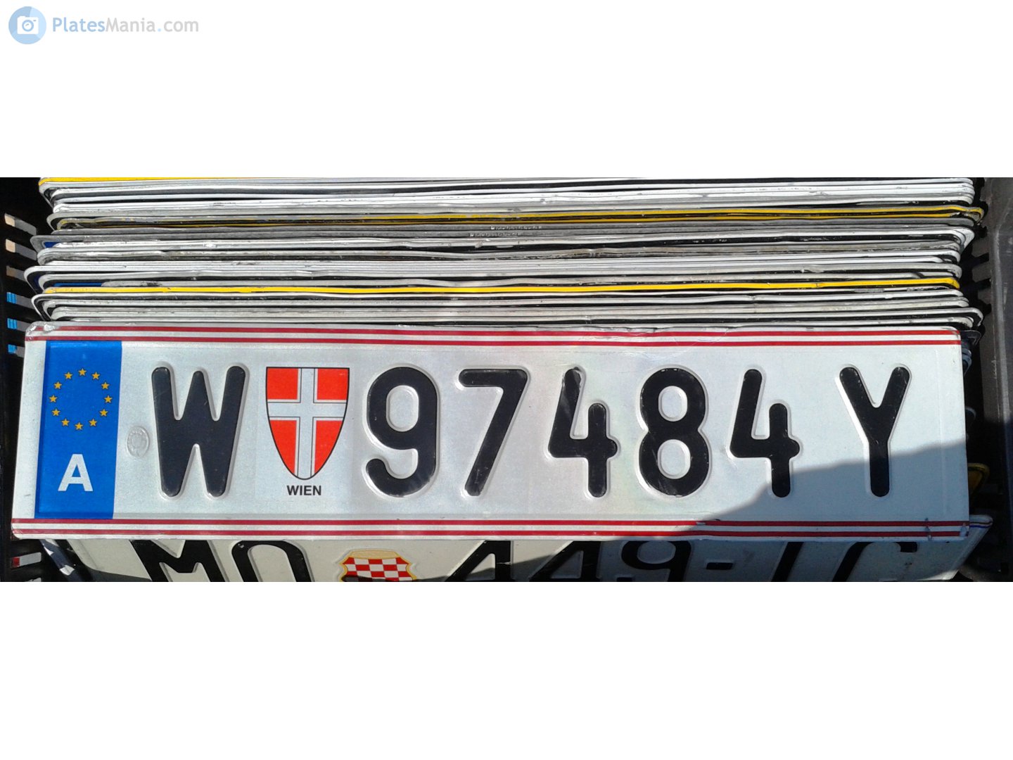 W 97484 Y, License plate without vehicle 