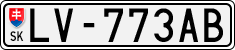 License plate of Slovakia, Cars