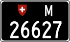 License plate of Switzerland, Military (black)
