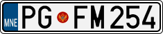 License plate of Montenegro, Cars