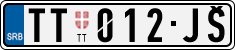 License plate of Serbia, Cars