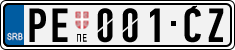 License plate of Serbia, Cars