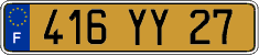 French license plate, FNI