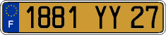 French license plate, FNI