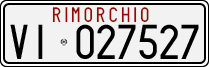 License plate of Italy, Trailers (1927 year series)