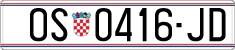 License plate of Croatia, Regular plates