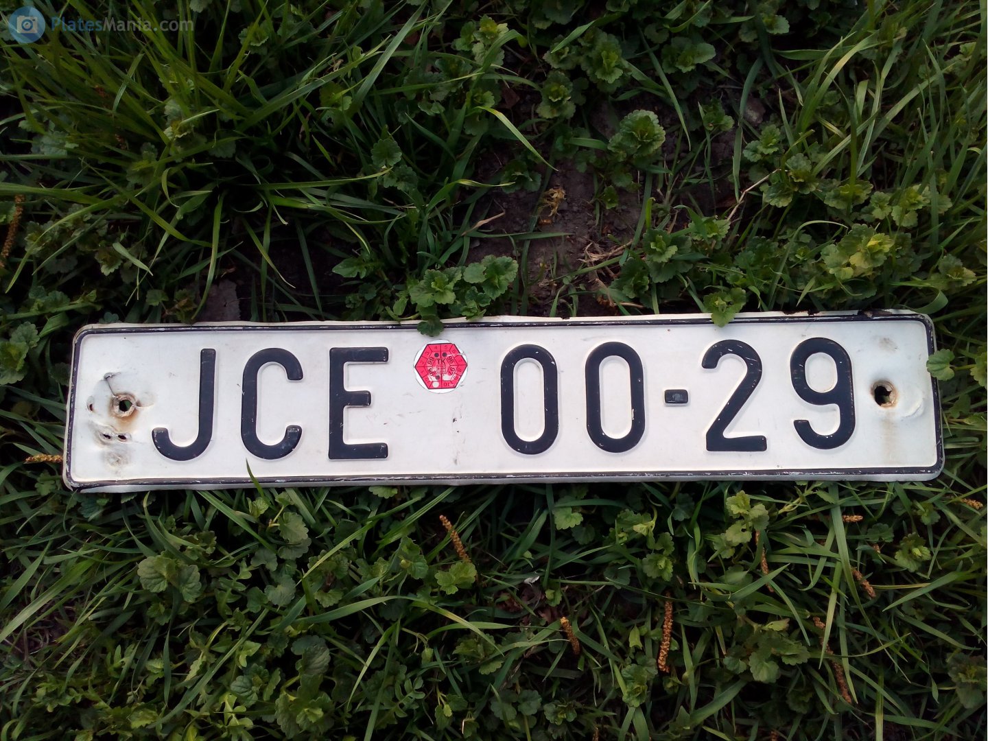 JCE 00-29, License plate without vehicle 