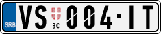 License plate of Serbia, Cars