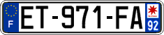 French license plate, SIV (ordinary)