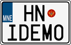 License plate of Montenegro, Vanity Plates